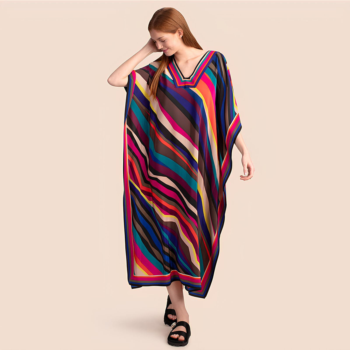 Kaftan Saída de Praia Colorido - REBEL