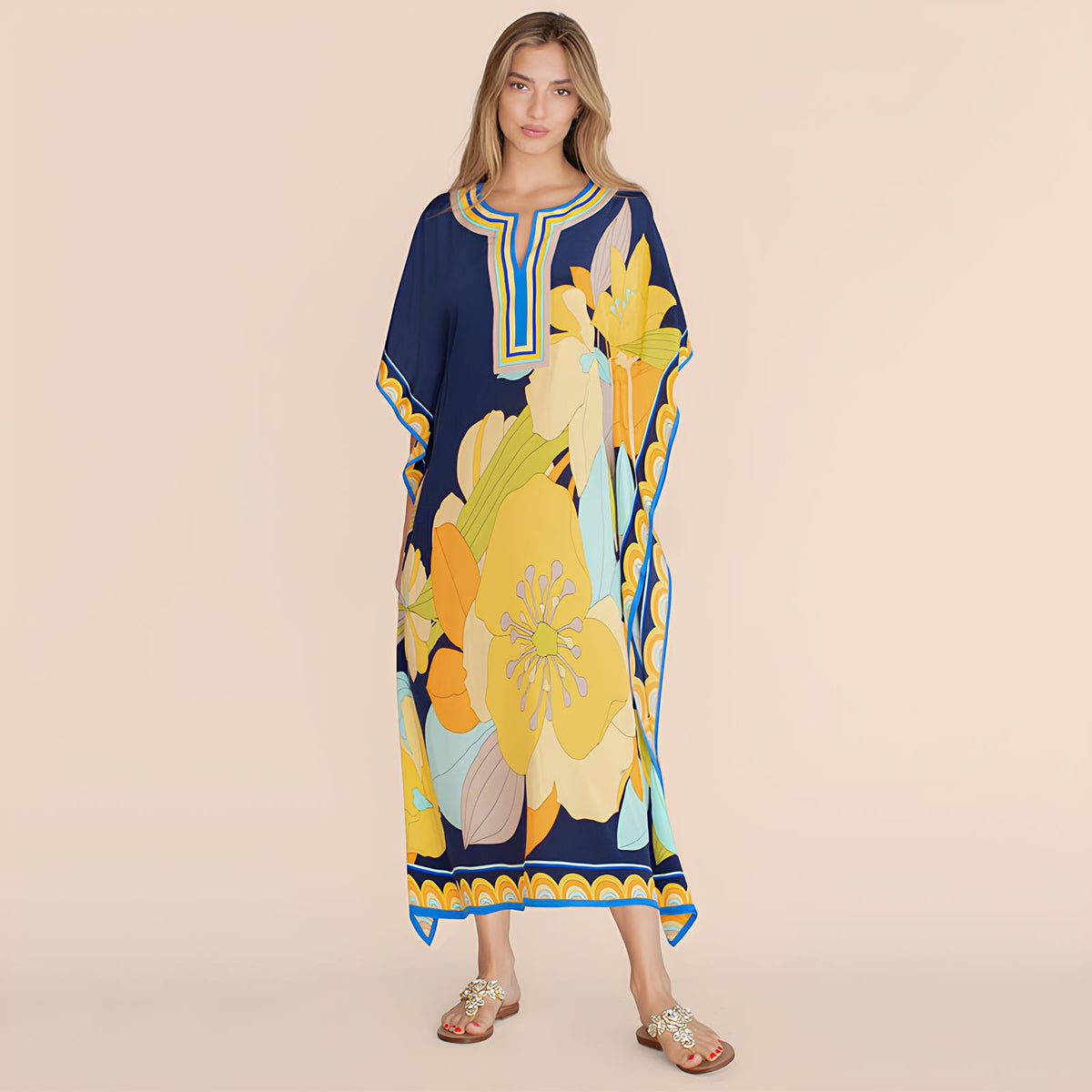 Kaftan Saída de Praia Colorido - REBEL