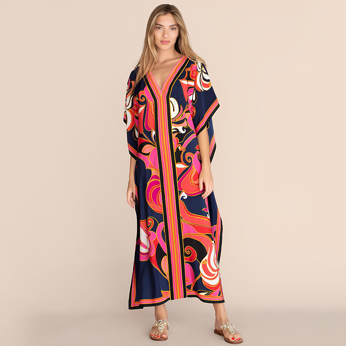 Kaftan Saída de Praia Colorido - REBEL