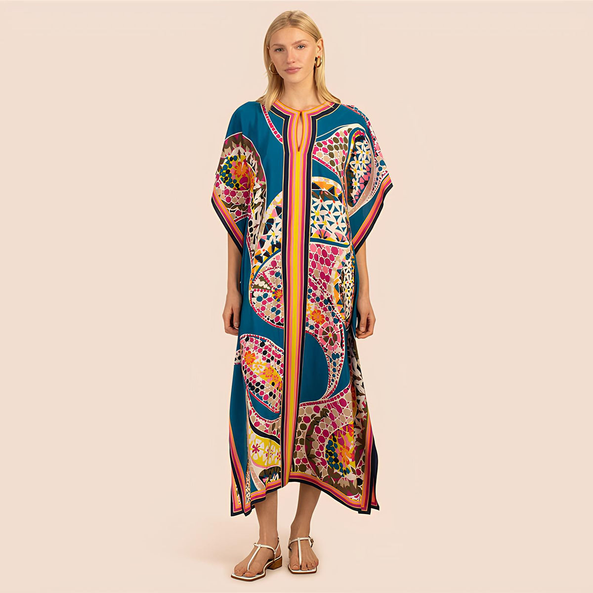 Kaftan Saída de Praia Colorido - REBEL