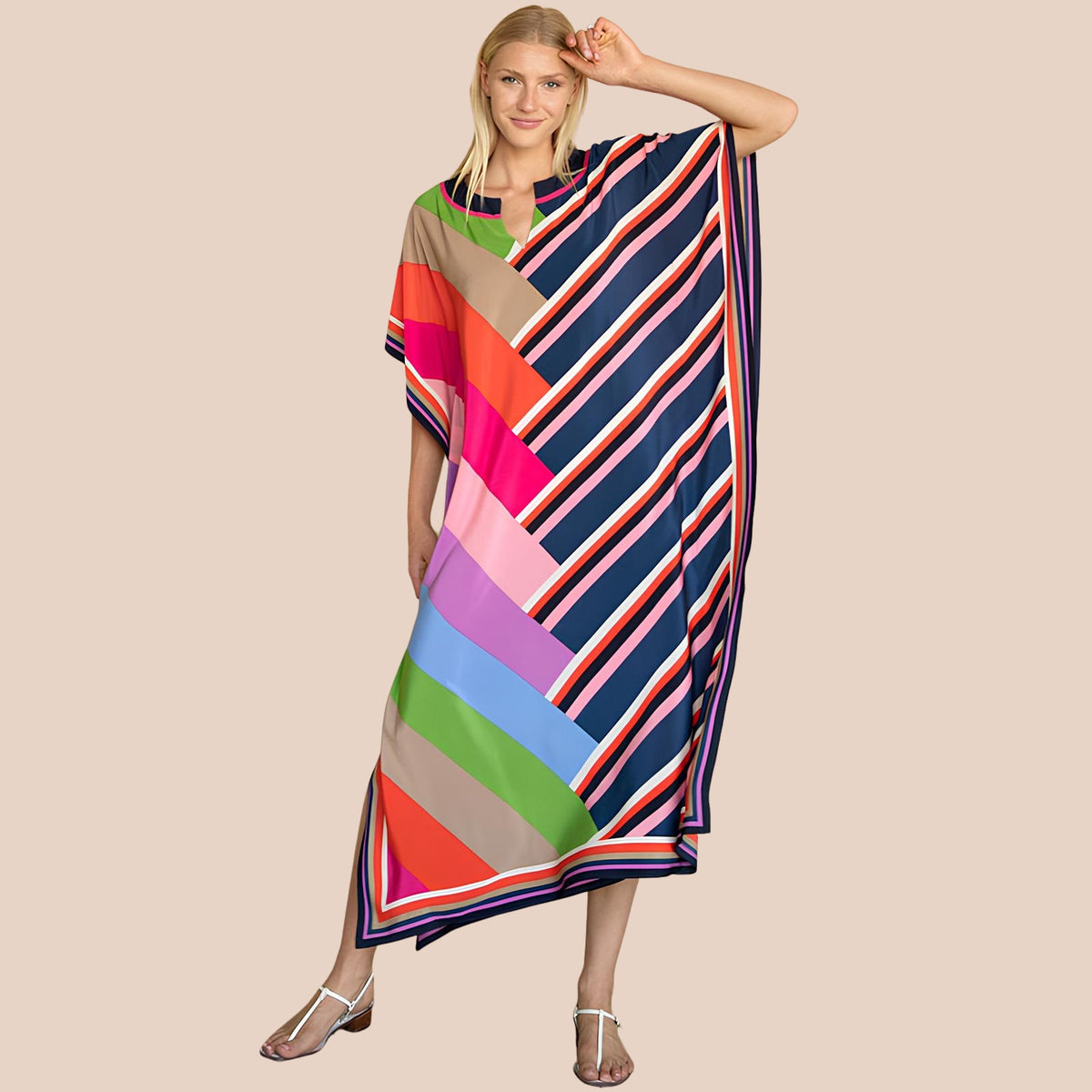 Kaftan Saída de Praia Colorido - REBEL