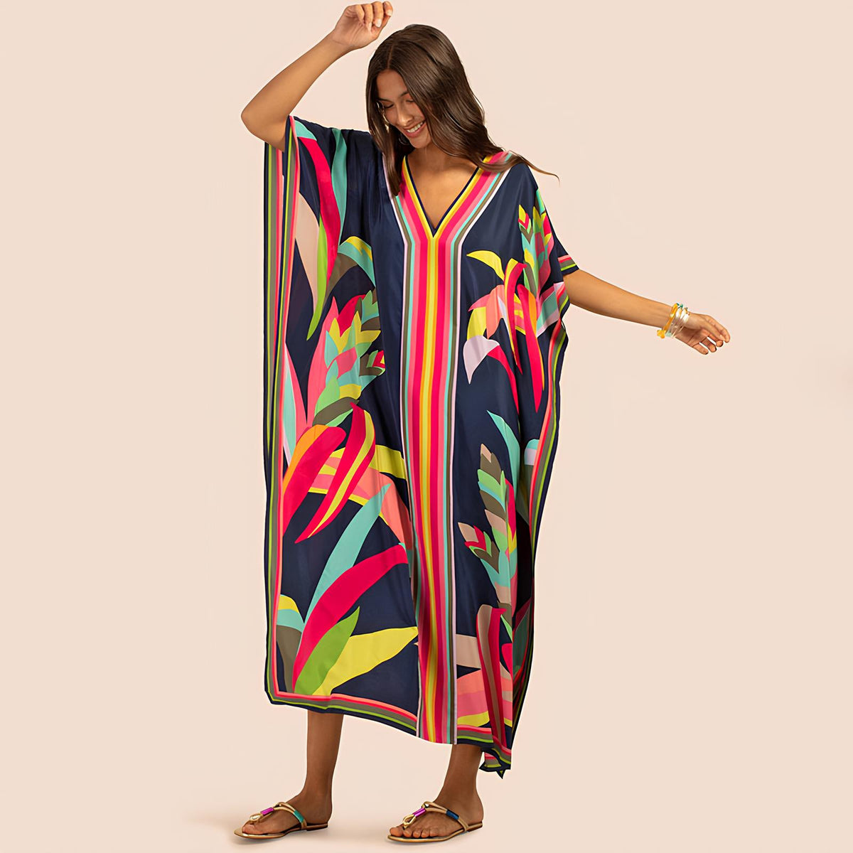 Kaftan Saída de Praia Colorido - REBEL