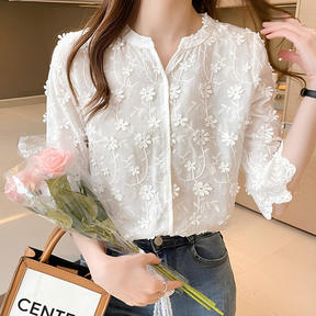 blusa feminina de renda elegante